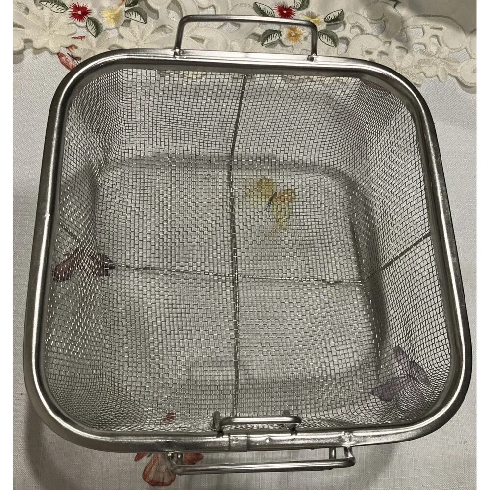 Deep Fryer Basket  7-7/8” Square 3” Deep W/Handles  “Basket Only”